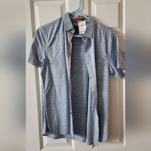 Casual Blue Button Down Shirt with Relaxed Fit